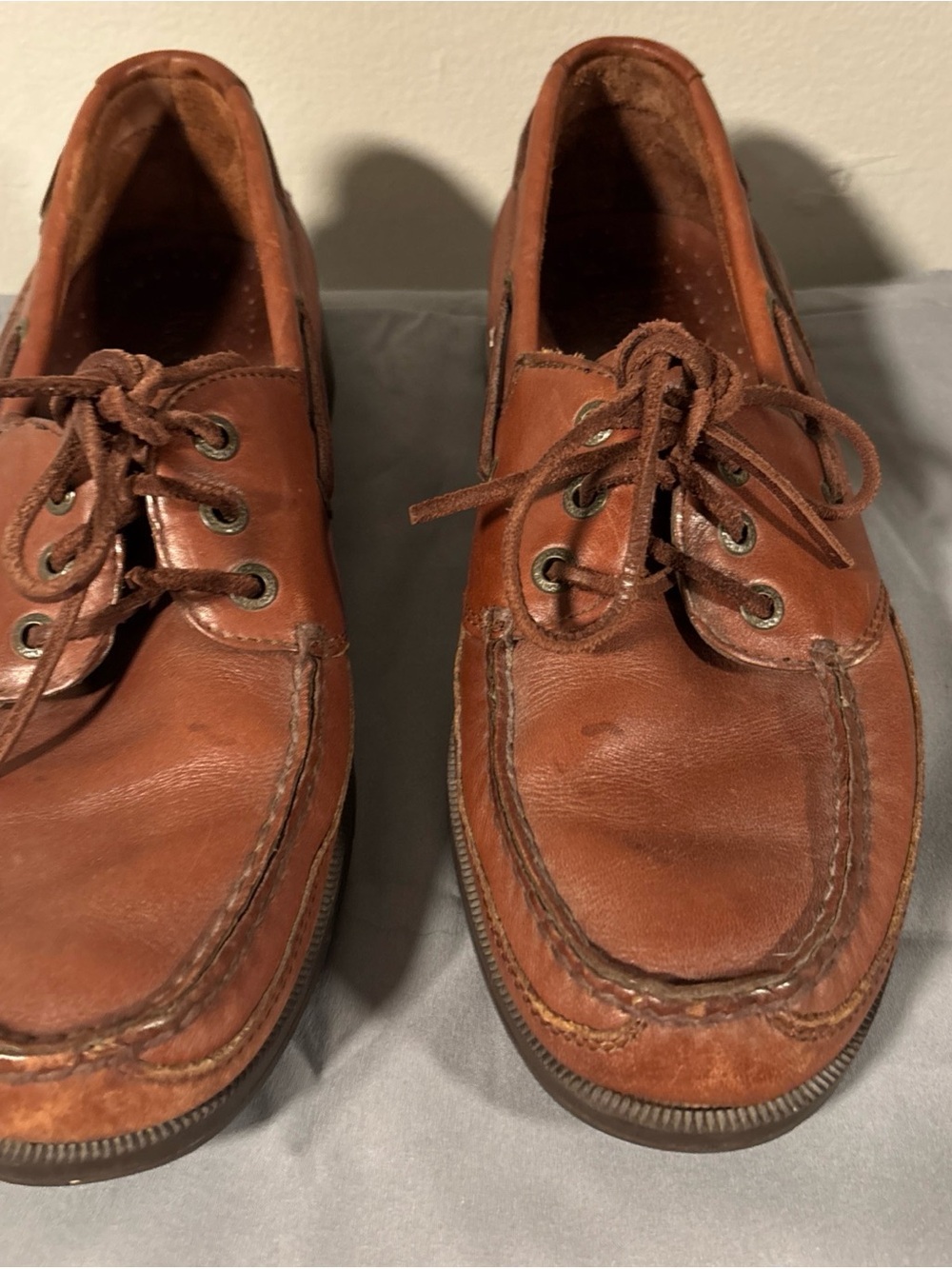 Rockport Men's Tan Brown Leather Boat Shoes